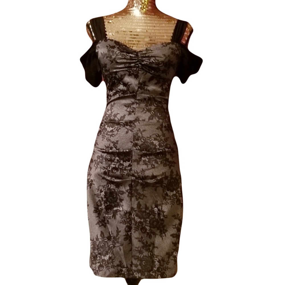 Fervente Lace Print Off Shoulder Pre-Loved Cocktail Dress